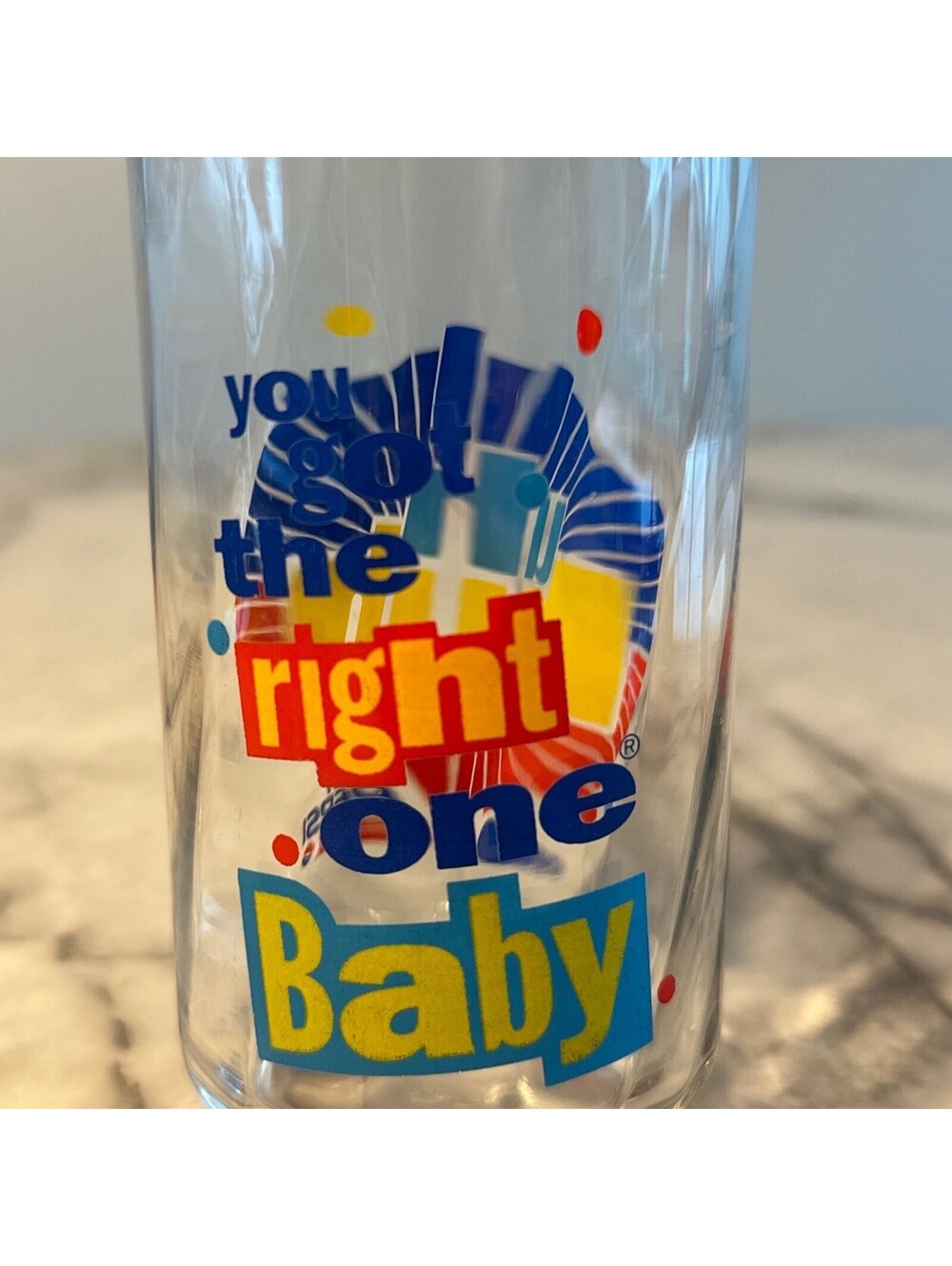 DIET PEPSI Glass Cup VINTAGE 1990s you got the right one baby uh huh 3x5"